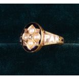 A 19th Century 15 Carat Gold & Enamel Memorial Ring.