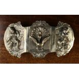 A Three Part White Metal Belt Buckle, possibly Burmese,