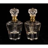 Two Clive Christian Scent Bottles having silver gilt collars stamped 925 with London assay marks;