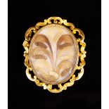 A 19th Century Pinchbeck & Hair Brooch.