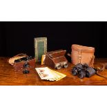 A 19th Century French Stereoscopic Viewer and a collection of stereoscopic viewing cards housed in