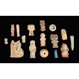 A Collection of Ancient Egyptian Faience Amulets, Talisman and Beads (16).