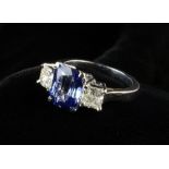 A Fine Sapphire & Diamond Ring. The 4.
