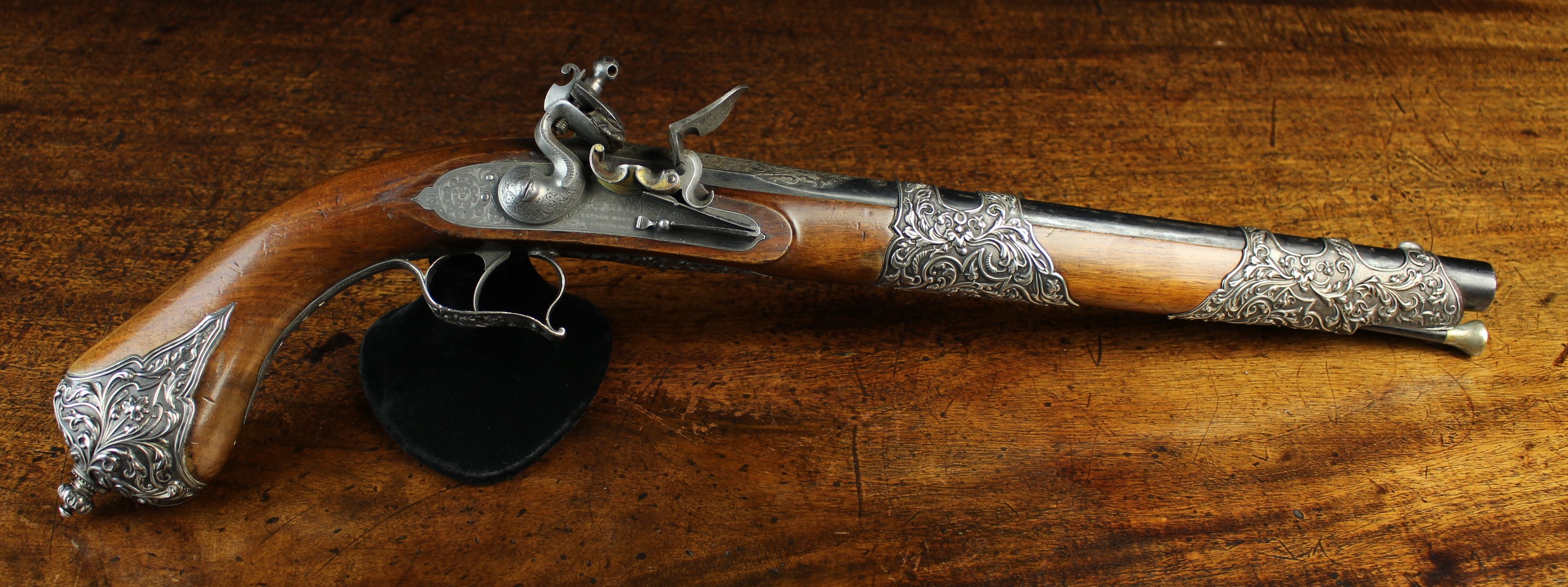 A Large Early 19th Century French Flintlock Pistol made for the North African Market.