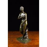 A Late 18th Century Italian Bronze Figure of Venus de' Medici, dark green brown patination,