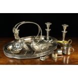 A Collection of Silver Plated-wares: A pair of ornamental pheasants, a wine bottlle holder,