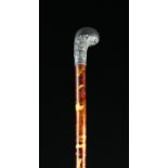 A Fine Silver Handled Tortoiseshell Walking Stick.