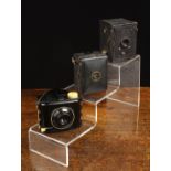Three Vintage 1930's and 40's Sub Miniature Cameras: A German made Zeiss Ikon Baby Box Tengor,