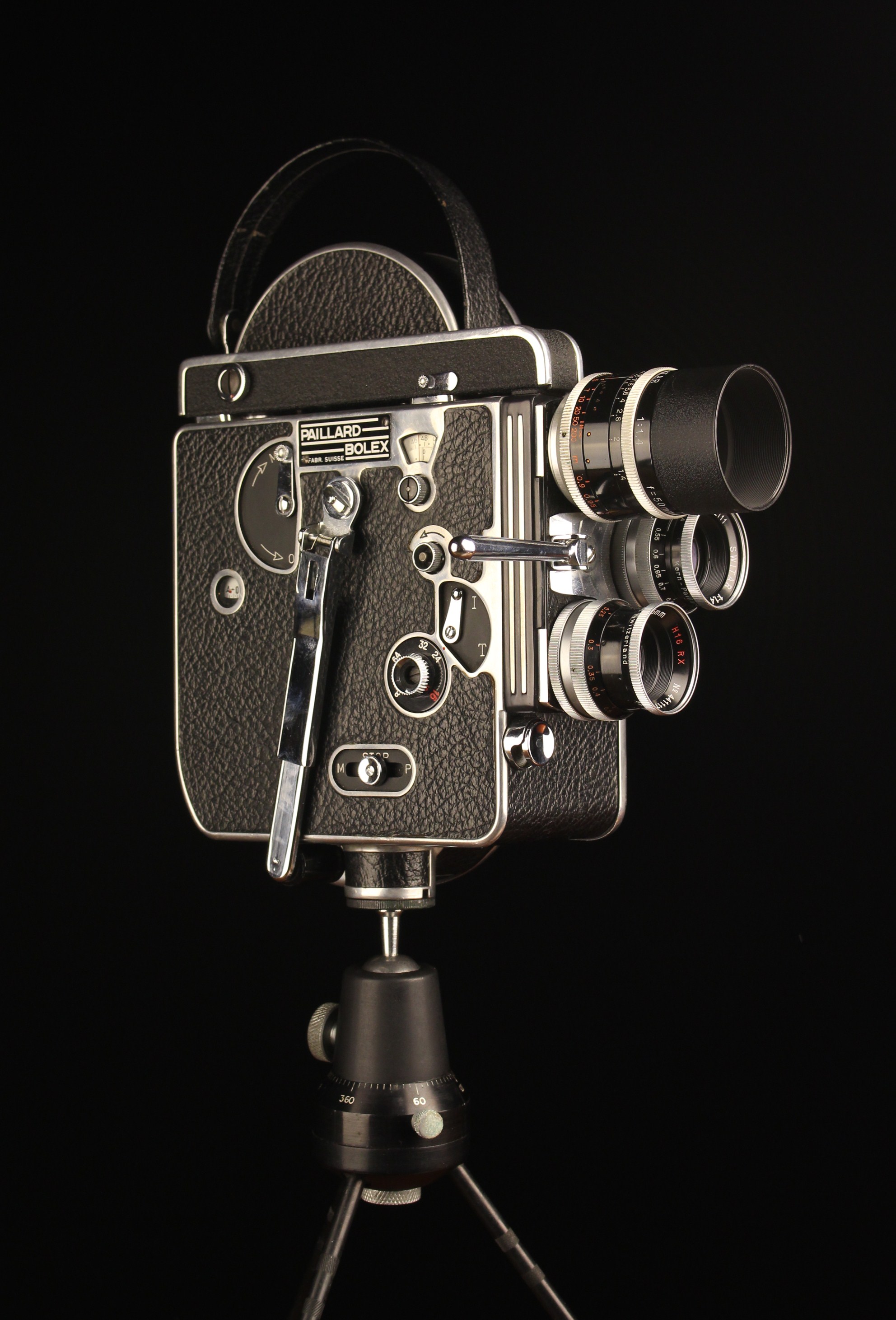 A Vintage Paillard Bolex H-16 Reflex Cine Camera with three Kern-Paillard Switar lenses; 50 mm f 1. - Image 7 of 9