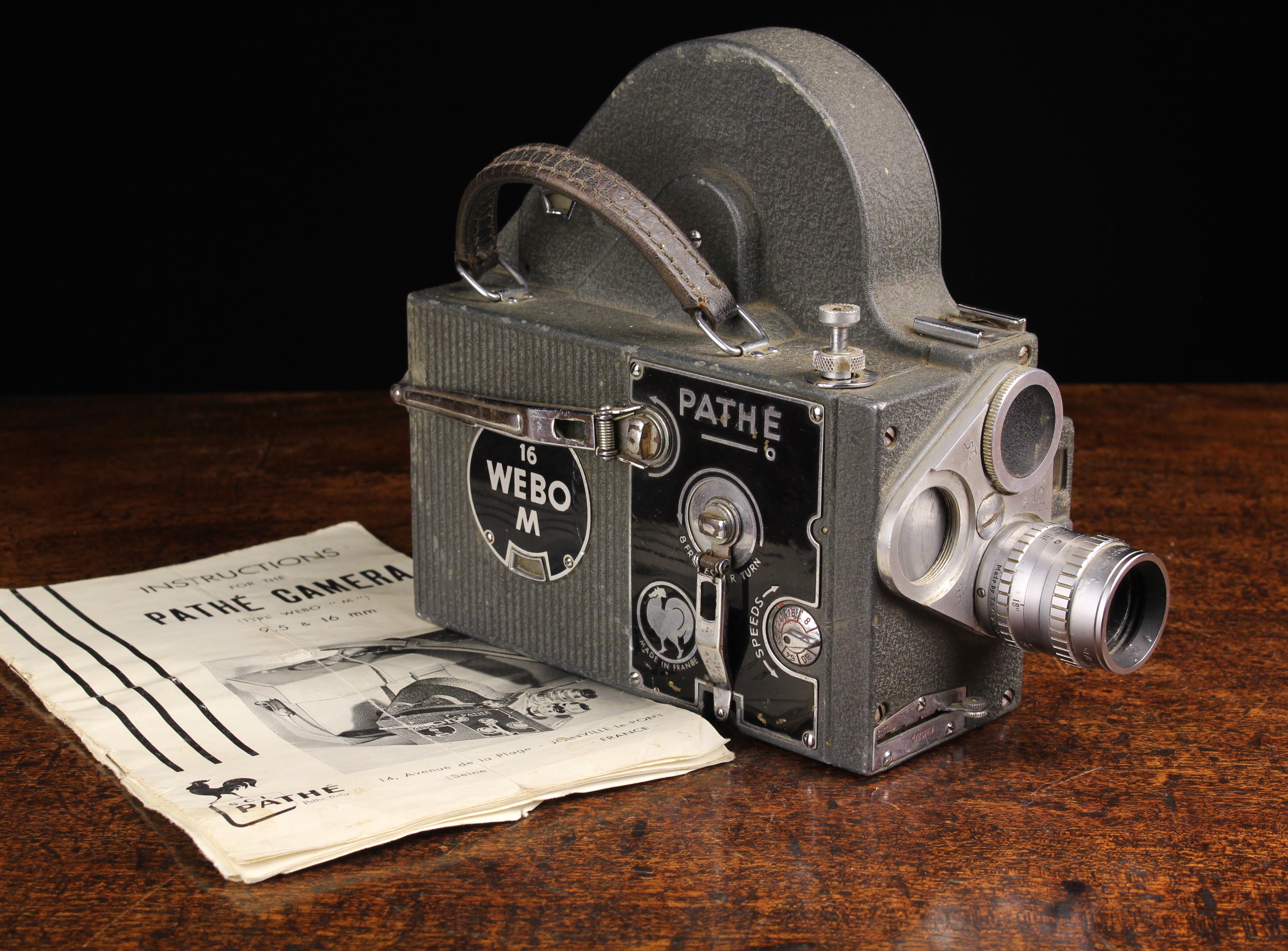 A Vintage French Pathe '16 Webo M' Film Camera, Circa late 1950's-early 1960's,