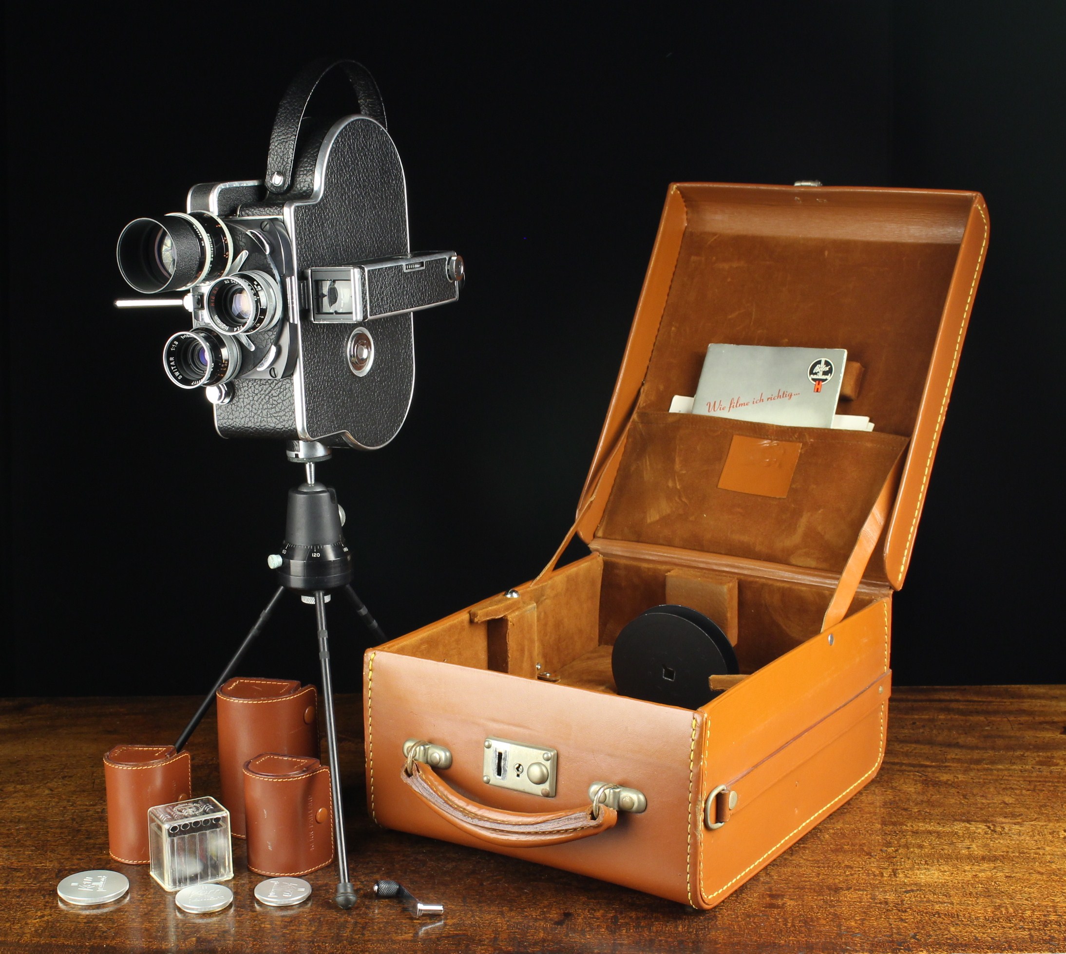 A Vintage Paillard Bolex H-16 Reflex Cine Camera with three Kern-Paillard Switar lenses; 50 mm f 1. - Image 2 of 9