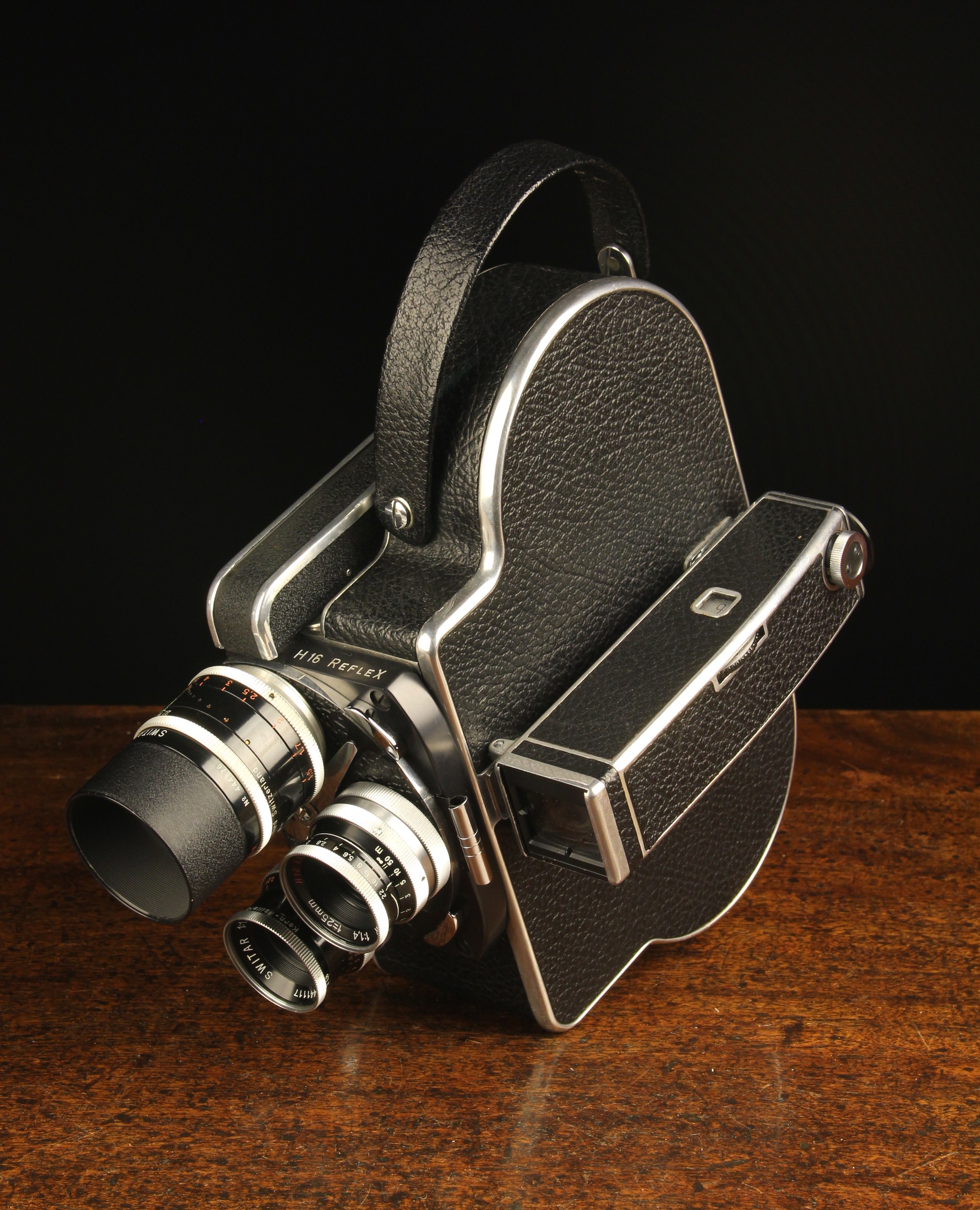 A Vintage Paillard Bolex H-16 Reflex Cine Camera with three Kern-Paillard Switar lenses; 50 mm f 1. - Image 4 of 9