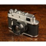 A Russian 1960's Vintage"Leica Copy" Zorki-4 35 mm Film Camera with Jupiter-8 50 mm f 2 Lens and