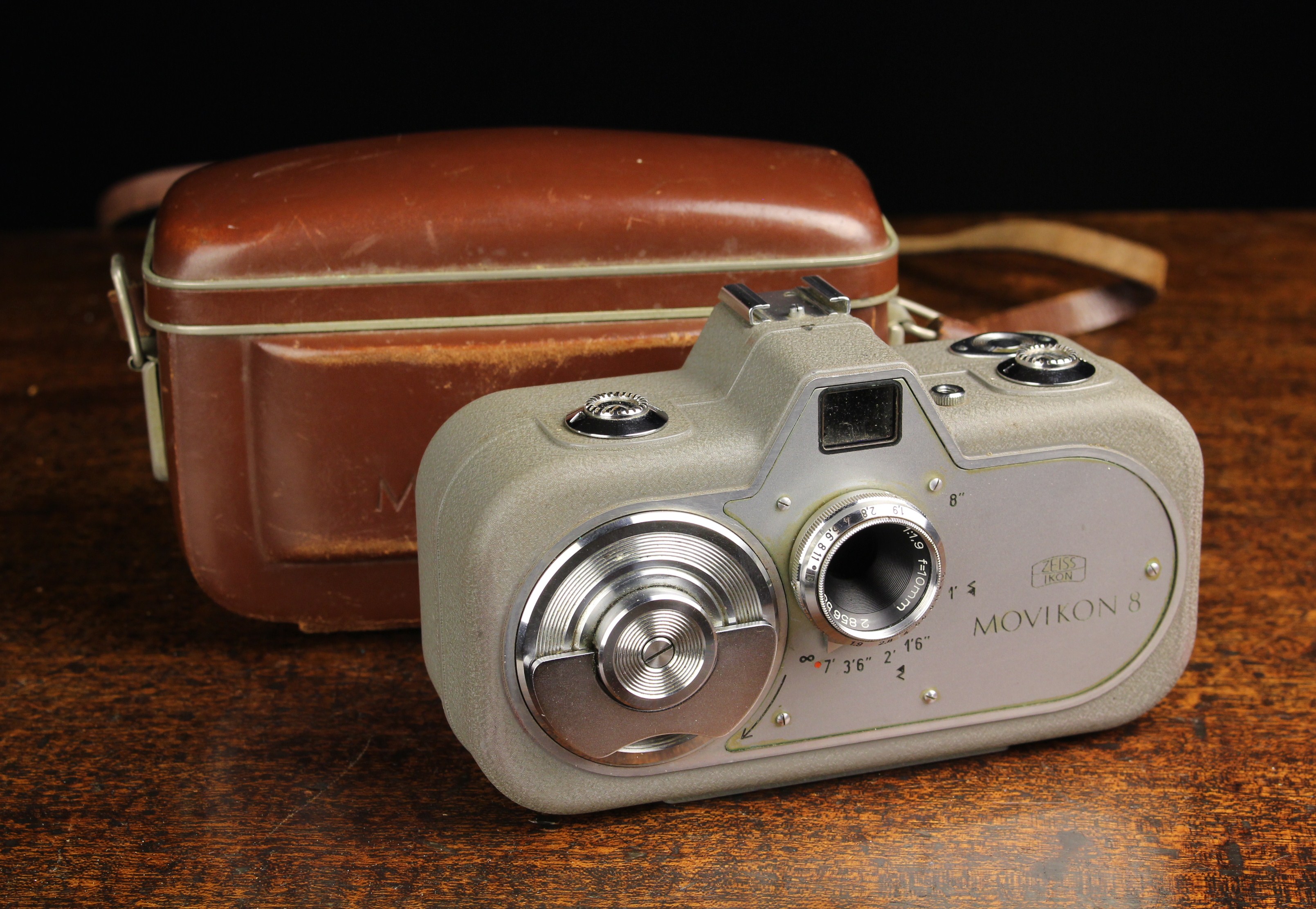 A Vintage Zeiss Ikon Movikon 8 mm Cine Camera Circa 1952 of bold design with great engineering,