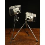 Two Vintage German 1950's Viewfinder 35 mm Film Cameras; "The Hunter 35" made by Steiner Circa 1958,