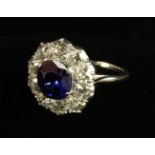 A Large and Beautiful Sapphire and Diamond Ring. The 2.