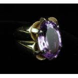 A Modernist Design Amethyst Ring.