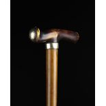 A 19th Century Marine Ivory Handled Malacca Walking Stick, 34½" (88 cm) in length.