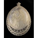 A 19th Century Carved Mother-of-Pearl Holy Water Scoop.