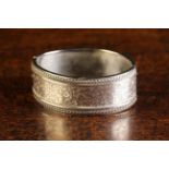 A Victorian Silver Bangle with Birmingham assay marks for 1884 with Jackson Brothers maker's stamp.