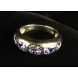 A Pretty Tanzanite and 9ct White Gold Ring.