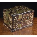 A Fine 19th Century Chinese Padouk Wood Vanity Box inlaid throughout in mother-of-pearl with sprays