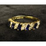 A Vibrant Sapphire and Diamond 18ct Gold Ladies Ring.