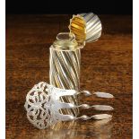 A Victorian Silver-cased Scent Bottle & an Edwardian Silver Hair Slide.