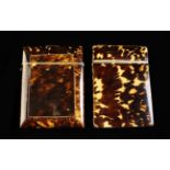 Two 19th Century Tortoiseshell Veneered Card Cases.