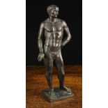 A Late 17th Century Italian Bronze Figure of Male Nude, 10¾" (27 cm) in hieght.