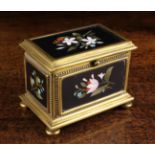 A Small 19th Century Pietra Dura Casket of rectangular form,