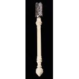 A 19th Century Silver Filigree & Carved Ivory Posy Holder.