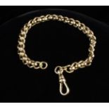 A 9ct Gold Rolo Chain with 'Dog-clip' fastener, 8" (20 cm) in length [20.4 g].