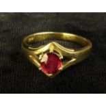 A Large Ruby and 18ct Gold Ring.