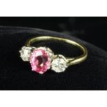 An Impressing Pink Spinel and Diamond Ring. The IGI certified 2.