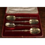 A Goldsmiths & Silversmiths Co Ltd Edward VII Commemorative Coronation Set of Four Silver Gilt