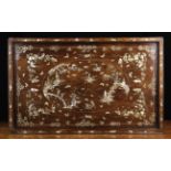 A Lovely Quality Early 20th Century Chinese Hardwood Tray inlaid with mother-of-pearl.