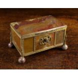 An Attractive 19th Century Agate Casket with gilt metal mounts, lock and key.
