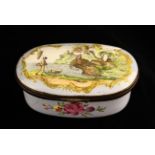 A Delightful 18th Century Staffordshire Enamel Patch Box of oval form (A/F).