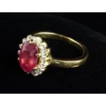 A Beautiful Ruby and Diamond Gold Ring. The, GIA certified unheated, 3.