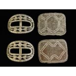 A Pair of Decorative French Shoe Buckles adorned with paste,