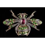 An Antique Bee Brooch with a natural 1.