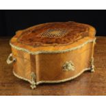 A Louis XVI Kingwood & Marquetry Table Casket of oval serpentine form.