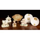 A Group of Decorative Ceramics: A Royal Worcester Peach Blush Pot Pourri with intricately pierced