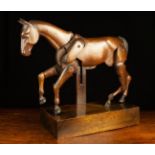 A Fabulous 19th Century Carved Oak Artist's Lay Model of a Horse with articulated limbs,