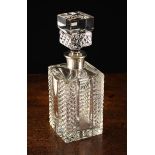 A Square Cut Glass & Silver Mounted Decanter by Mappin & Webb; the collar hallmarked London 1978.