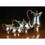 A Four Part Silver Teaset by Fattorini & Sons with Birmingham hallmarks for 1916,