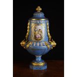 A Large 19th Century Paris Porcelain Garniture Urn with Lid.