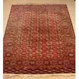 An Antique Hand-tied Turkeman Carpet, Circa 1900, in fine condition.
