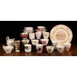 A Group of Decorative China; mainly 19th Century teacups.